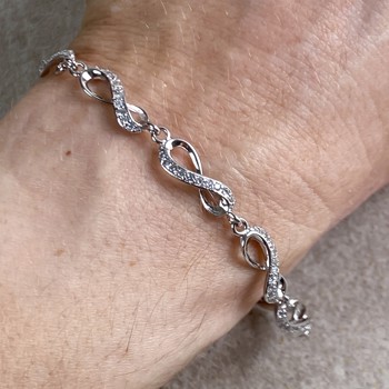San - Link of joy 925 sterling silver bracelet light oxidized
